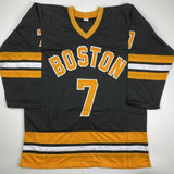 Autographed/Signed PHIL ESPOSITO Boston Black Hockey Jersey JSA COA Auto