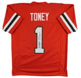 Miami Malachi Toney Authentic Signed Orange Pro Style Jersey JSA Witness