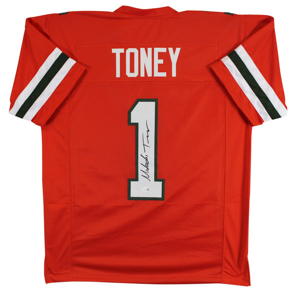 Miami Malachi Toney Authentic Signed Orange Pro Style Jersey JSA Witness