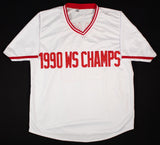 1990 World Series Champion Reds Team-Signed Jersey by 8 w/Larkin, Davis, Rijo +5