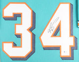 Ricky Williams Signed Miami Dolphin 35"x43" Framed Jersey (JSA) 2002 Pro Bowl RB