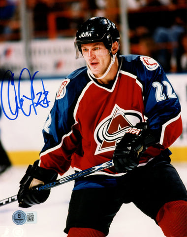 Claude Lemieux Autographed/Signed Colorado Avalanche 8x10 Photo Beckett 57687
