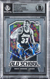 Lakers Magic Johnson Signed 2019 Panini Mosaic Old School #16 Card BAS Slabbed