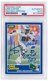 Cris Carter Signed 1989 Score Football Rookie Card #72 w/TDs INS - (PSA Slabbed)