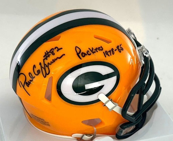 Packers PAUL COFFMAN Signed Riddell Speed Mini Helmet AUTO W/ 1978-85 - BAS