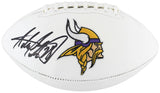 Vikings Adrian Peterson Signed Wilson White Panel Logo Football BAS Witnessed