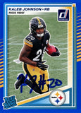 Kaleb Johnson Autographed 2025 Donruss Blue Press Proof #322 Card Beckett 56998