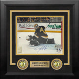 Jeremy Swayman Glove Save Boston Bruins Autographed 8x10 Framed Photo JSA PSA
