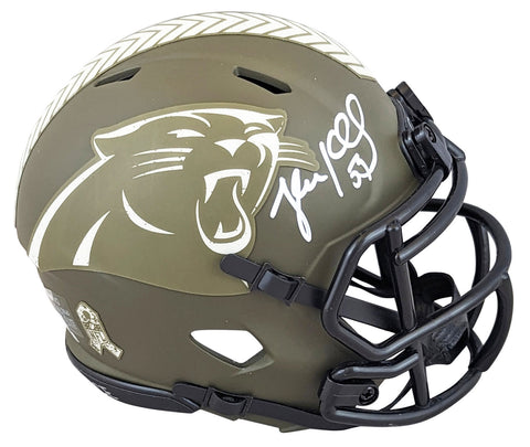 Panthers Luke Kuechly Signed Salute To Service Speed Mini Helmet BAS Witnessed