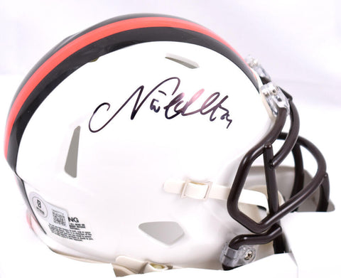 Nick Chubb Signed Cleveland Browns Alternate Speed Mini Helmet-Beckett W Holo