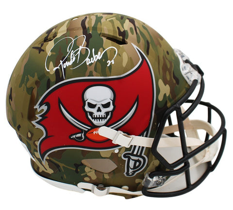 Ronde Barber Signed Tampa Bay Buccaneers Speed Authentic Camo NFL Helmet