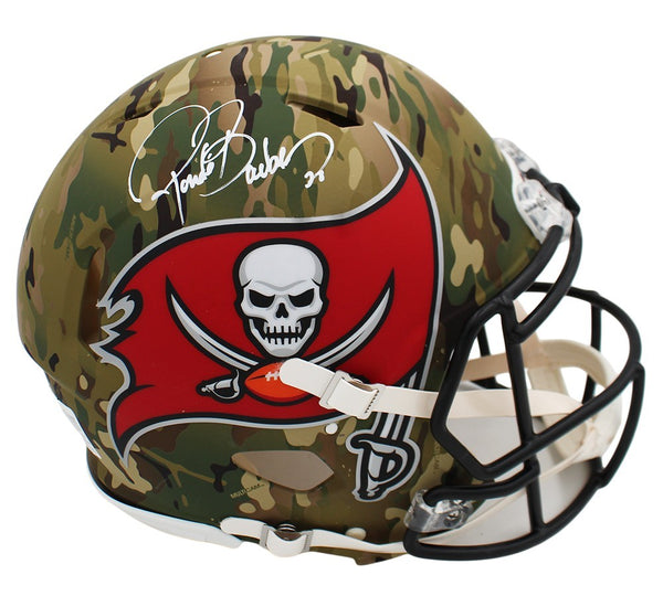 Ronde Barber Signed Tampa Bay Buccaneers Speed Authentic Camo NFL Helmet
