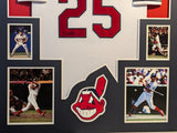 FRAMED CLEVELAND INDIANS JIM THOME AUTOGRAPHED SIGNED JERSEY JSA COA