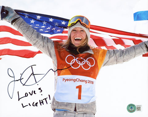 Jamie Anderson Winter Olympics "Love & Light!" Signed 8x10 Photo BAS #BH049772