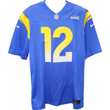 Puka Nacua Autographed Los Angeles Rams Nike Blue Jersey XL Fanatics 51275