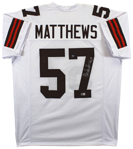Clay Matthews Jr. Authentic Signed White Pro Style Jersey BAS Witnessed