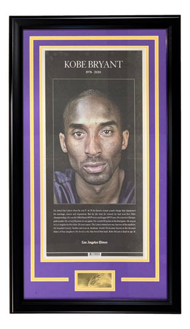Kobe Bryant Lakers Framed Jan 27 2020 LA Times Cover w/ Laser Engraved Signature