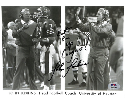 John Jenkins Signed/Auto/Inscr 8x10 Photo University of Houston PSA/DNA 185229