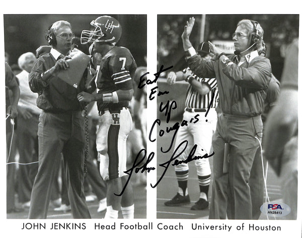 John Jenkins Signed/Auto/Inscr 8x10 Photo University of Houston PSA/DNA 185229