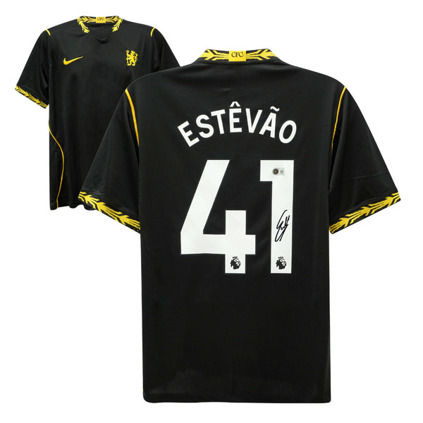 Estevao Willian Signed Chelsea Away Soccer Jersey #41 with Beckett COA