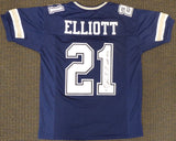 Dallas Cowboys Ezekiel Elliott Autographed Signed Blue Jersey Beckett BAS
