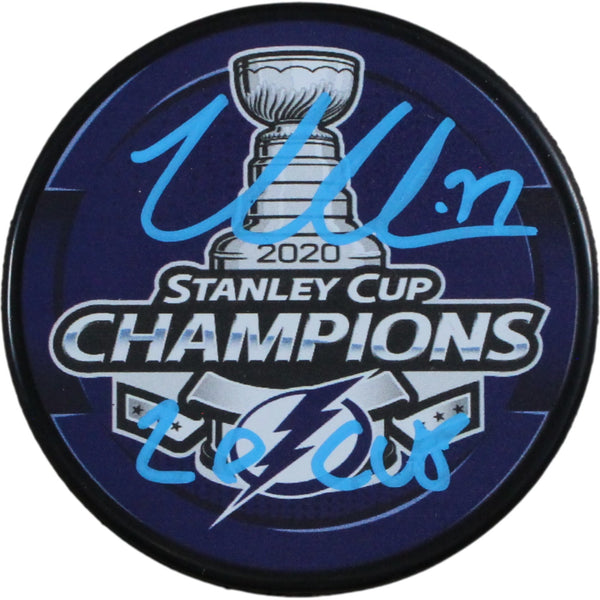 Victor Hedman Autographed Tampa Bay Lightning 20 SC Champ Puck Fanatics 53819