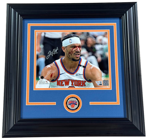 Josh Hart Signed 8x10 Framed Bleeding Playoff Photo NY Knicks Auto Fanatics COA