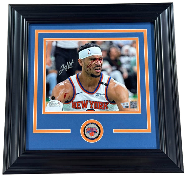 Josh Hart Signed 8x10 Framed Bleeding Playoff Photo NY Knicks Auto Fanatics COA