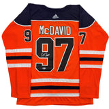 Autographed/Signed Connor McDavid Edmonton Orange Hockey Jersey Beckett BAS COA