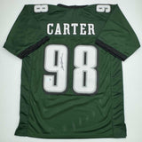 Autographed/Signed Jalen Carter Philadelphia Green Football Jersey Beckett COA