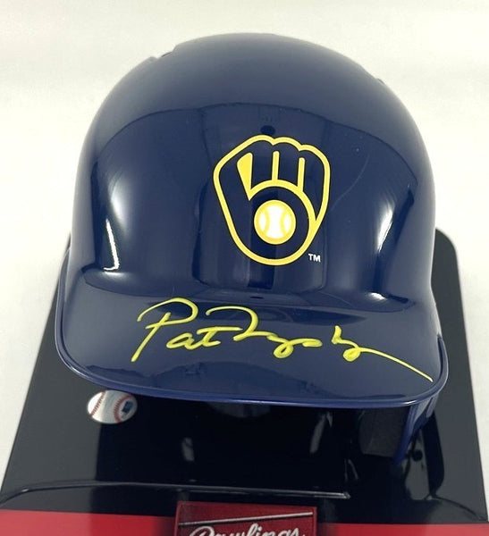 Milwaukee Brewers PAT MURPHY Signed Rawlings BLUE Mini Helmet AUTO - BAS