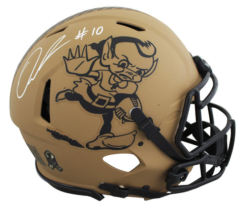 Browns Quinshon Judkins Signed STS II Full Size Speed Proline Helmet BAS Witness