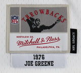 Steelers Joe Greene "Career Stat" Signed White M&N TB Jersey BAS Witnessed