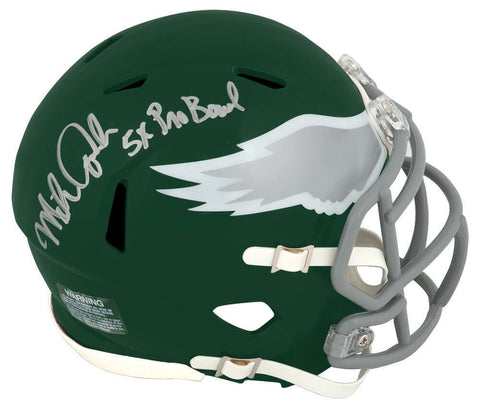 Mike Quick Signed Eagles T/B Riddell Speed Mini Helmet w/5x Pro Bowl - (SS COA)