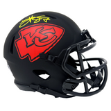 Travis Kelce Kansas City Chiefs Signed Riddell Eclipse Mini Helmet BAS Beckett