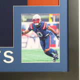 Christian Gonzalez Signed New England Patriots 35"x 43" Framed Jersey (Beckett)