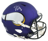 Vikings Justin Jefferson Signed Full Size Speed Proline Helmet BAS Witnessed