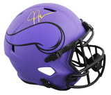 Vikings Justin Jefferson Signed Rave Full Size Speed Rep Helmet BAS Witnessed