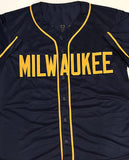 Brewers Outfielder SAL FRELICK Signed Custom Replica BLUE Jersey AUTO - BAS