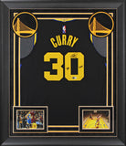 Stephen Curry "Goat" Signed '21 Black Nike City Ed Authentic Framed Jersey BAS