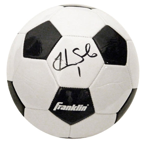 HOPE SOLO Signed Black & White Franklin Soccer Ball - SCHWARTZ