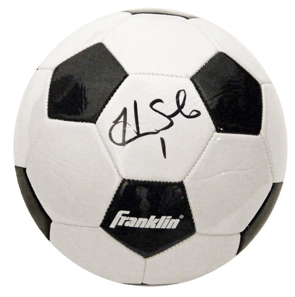 HOPE SOLO Signed Black & White Franklin Soccer Ball - SCHWARTZ