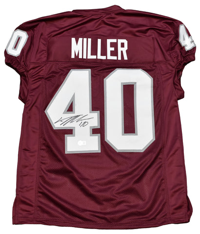 VON MILLER AUTOGRAPHED TEXAS A&M AGGIES #40 MAROON JERSEY BECKETT