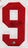 Michael Strahan Authentic Signed White Pro Style Framed Jersey BAS Witnessed