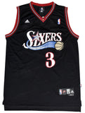 ALLEN IVERSON SIGNED PHILADELPHIA 76ERS #3 BLACK ADIDAS SWINGMAN JERSEY JSA