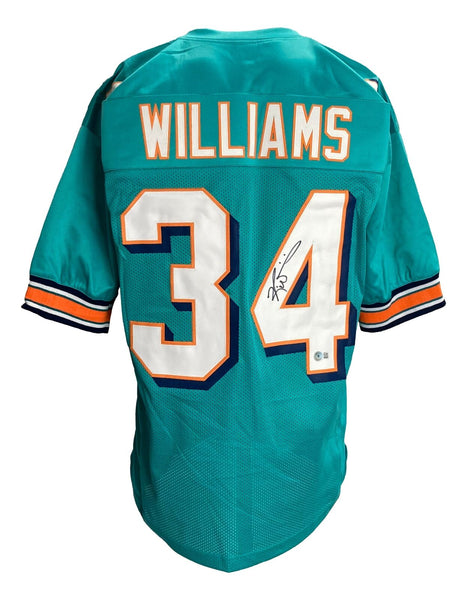 Ricky Williams Signed Custom Teal Pro-Style Football Jersey BAS ITP