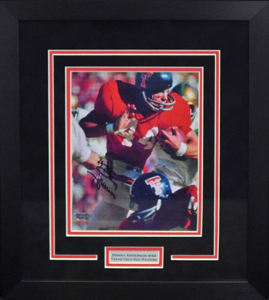 DONNY ANDERSON AUTOGRAPHED TEXAS TECH RED RAIDERS 8x10 FRAMED PHOTO COA