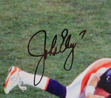 John Elway Autographed Super Bowl XXXII 16x20 Photo in Lighted Shadowbox