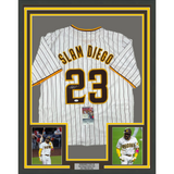 Framed Autographed/Signed Fernando Tatis Jr. 33x42 Slam Diego Jersey JSA COA