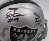 DJ D.J. Turner Autographed Raiders Mini Helmet Just Win Baby Beckett 2W133220